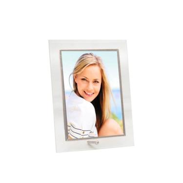 Imagem de Porta Retrato Vidro Reto Prime Borda Prata 10x15 Vertical – Tuut