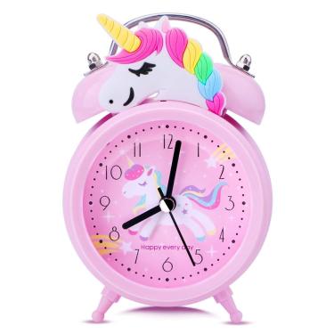Imagem de Despertador TCJJ Unicorn para meninas e crianças com luz de fundo rosa