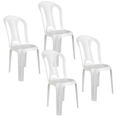 Imagem de Kit 4 Cadeira Poltrona Bistro Jardim Varanda Cor Branca Mor