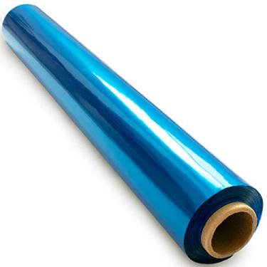 Imagem de FIESTA WRAPS Rolo de papel celofane azul de 61 m (41 x 61 m) - Embalagem colorida transparente para cestas de presente - Papel celofane azul para artesanato e embrulho