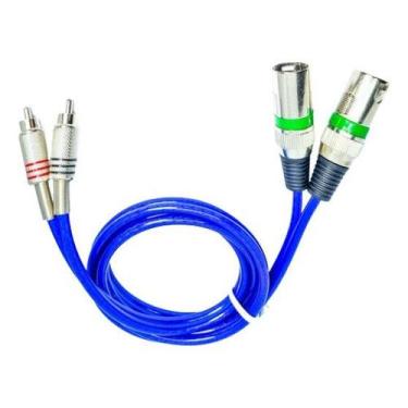 Imagem de Kit 1cabo 2xlr Fêmea X 2 Rca / 1cabo 2xlr Macho X 2rca 50cm - Avello S