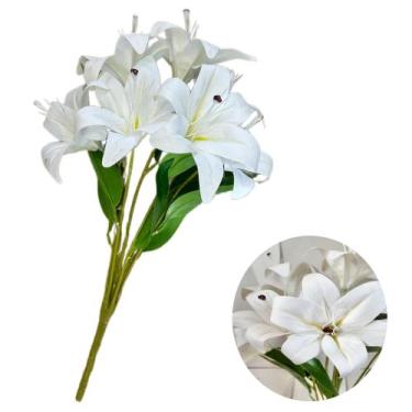 Imagem de Buque Lirio Flor Artificial Cores 45 cm Decoração Casa - - PlantaImpor