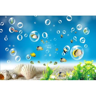 Imagem de Lcythiazole Murais de parede personalizados - Retire e cole murais de parede, mural de parede 3D, paraíso infantil, murais de papel de parede mundo subaquático quarto e sala de estar