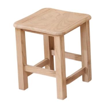 Imagem de YWJLQH Bancos de madeira para pé de madeira Banco de madeira Pedido de bancos de paradas quadradas Otomano para a porta do apartamento externo de quarto de, Style B