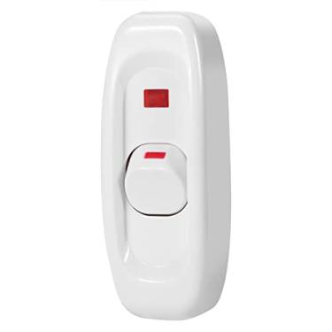 Imagem de Interruptor de Cabo de Lâmpada de Mesa Akozon Inline ON/OFF Com Luz Indicadora LED, AC 250V 10A, Ideal para Lâmpada de Quarto, Lâmpada de Espelho, Lâmpada de Parede, Branco (#02)