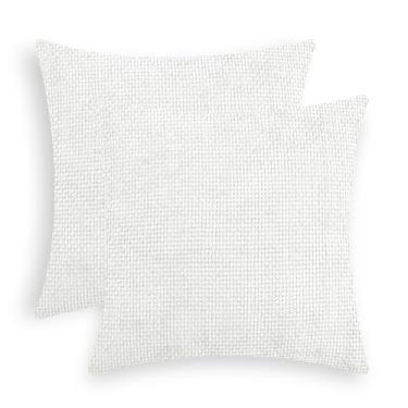 Imagem de CaliTime Pacote de 2 capas de almofada de chenille com cruz tingida lisa macia para sofá, decoração de casa, 45,7 x 45,7 cm, cinza prateado
