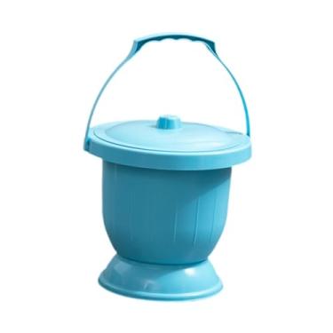 Imagem de harayaa Potão de câmara de câmara com tampa espessada no olho de urinol portátil portátil Spittoon Pot para acampar para crianças adultos, Blue S