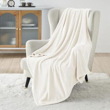 Imagem de Cobertor Bedsure Fleece Twin Size Creme 300GSM - Leve e Acolhedor