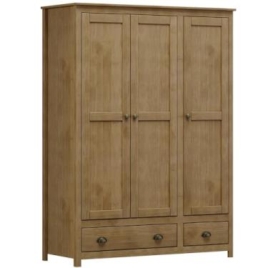 Imagem de Guarda Roupa 3P 2G Madeira Maciça 136 cm 9104 Freijo Milani Store