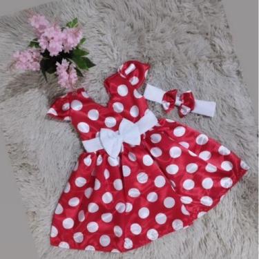Imagem de Vestido Infantil Menina Elegante Anos 80 Bolinhas - aurea, Vermelho co