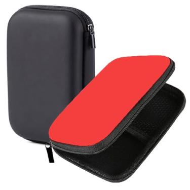 Imagem de SquEqu Pacote com 2 unidades de estojo de transporte para disco rígido SSD SSD de 2,5 polegadas, bolsa organizadora rígida de EVA com zíper para Canvio Basics Western Digital WD Elements My Passport