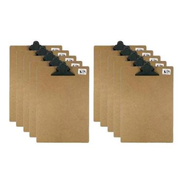 Imagem de Prancheta De Madeira Mdf Clip De Plástico Carbrink C/ 24 - Armarinhos