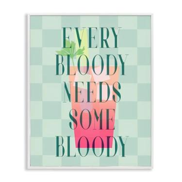 Imagem de Stupell Industries Arte de parede giclée emoldurada branca Bloody Mary Cocktail por Daphne Polselli, 28 x 35 cm