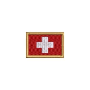 Imagem de BP0141-031 Bandeira Suíça Patch Bordado 3,8×2,5cm (D- Arquivo Matriz para bordar.)