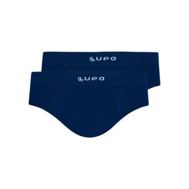 Imagem de Kit com 2 Cuecas Slip Lupo 681-001, Azul marinho, XG