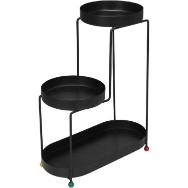 Imagem de SUPORTE PARA VASOS PLANTA CACHEPÔ 3 NIVEIS HOME&CO METAL 45x35x17cm PRETO