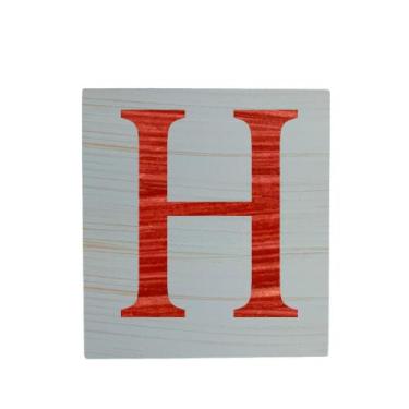 Imagem de Cubo Azul Bebê Letra Vermelho Festa Chá de Bebê Decoração 8x8x8 Cm Mdf