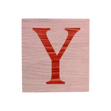 Imagem de Cubo Rosa Bebê Letra Vermelho Festa Chá de Bebê Decoração 8x8x8 Cm Mdf