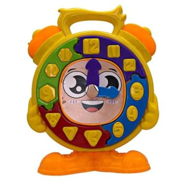 Imagem de Relógio Didático Infantil, Brinquedo Educativo com Números Coloridos, Peças de Encaixar