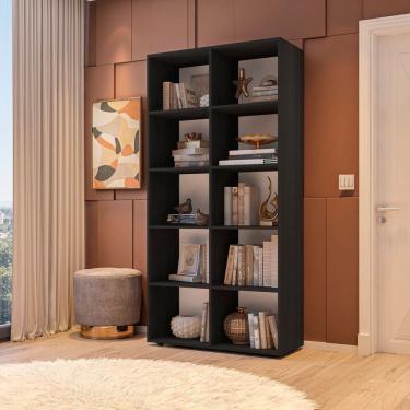 Imagem de Estante Livreiro Multiuso com 10 Nichos Belle Preto