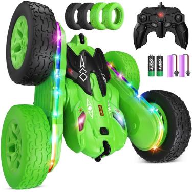 Imagem de Carro de controle remoto Jimdella RC Cars 360 Flips Stunt Green