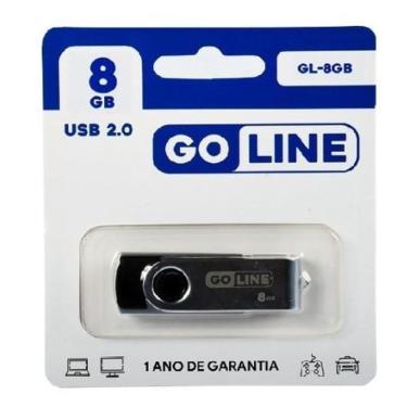 Imagem de Pen Drive De 8Gb Goline Gl-8Gb Usb 2.0 - Preto / Prata