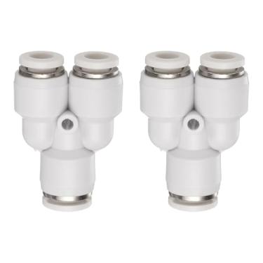 Imagem de HARFINGTON 2 peças de encaixes push to connect tubo de 5/40.6 cm OD x 1/4 polegada OD, kit de encaixe pneumático de mangueira de ar de conexão rápida de plástico em T reduzindo 3 maneiras conector de