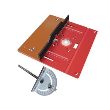 Imagem de IEUDNS Tabela de tabela de roteador Ferramenta de madeira portátil 9.4x9.6x1.6inch alumínio multiuso para aparadores elétricos resistentes, com Medidor de Esquadria