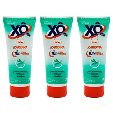 Imagem de Gel Repelente Xô Inseto Baby Icaridina Dermatologicamente Testado Kit 3x 100ml Hipoalergênico