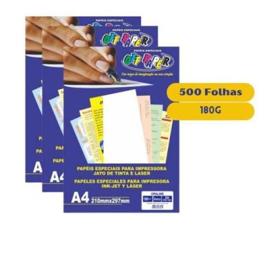 Imagem de Kit 500fls Papel Opaline A4 180G Branco A4 - Off Paper