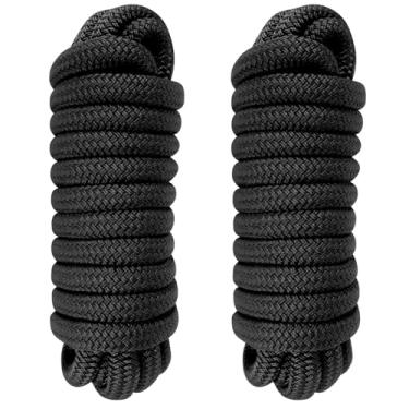 Imagem de Dock Lines 25' x 5/20.3 cm Cordas de amarração marítimas trançadas duplas pacote com 2, corda de doca 4 cores cordas de barco para ancoragem com ilhós de 30 cm linhas de doca premium para barcos