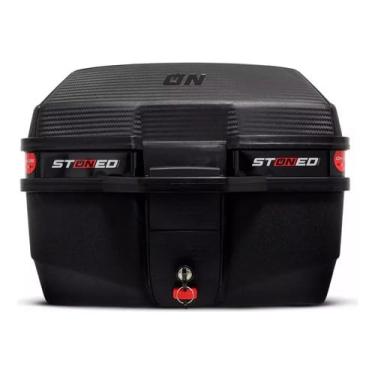 Imagem de Bau Moto Bauleto Stoned 35 Litros C/Base Universal Traseiro com Faixa Preta