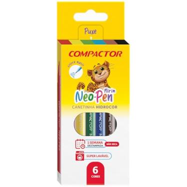 Imagem de Caneta hidrográfica Compactor Neo-Pen Mirim 6 Cores