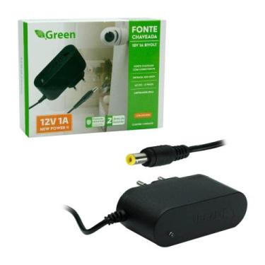 Imagem de Fonte Chaveada 12V 1amp Plug 5,5mm x 2,1mm Bivolt - Uso Geral - GREEN
