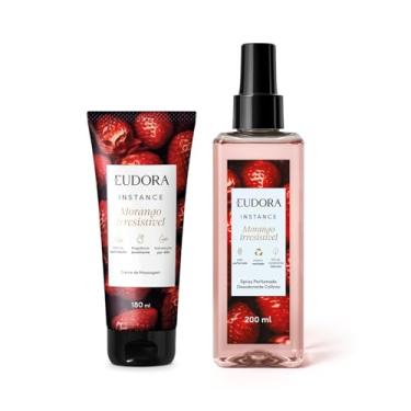 Imagem de Combo Instance Morango Irresistível: Spray Perfumado 200ml + Creme de Massagem 180g