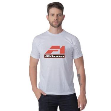 Imagem de Camiseta Masculina Colada Básica Casual Estampada McLaren Retro  Confo
