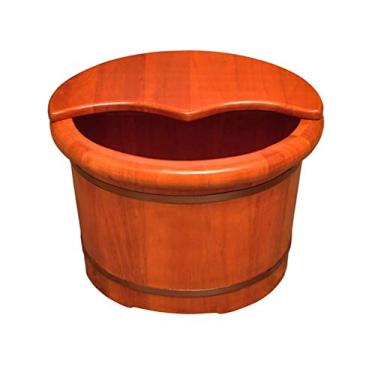 Imagem de FTOQWZXV Balde para banho de pés, acessórios de sauna, balde de água, banheiras de madeira feitas à mão, barril relaxante para os pés (B)