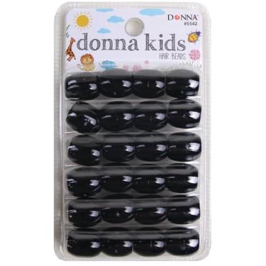 Imagem de DONNA Contas de cabelo de plástico jumbo, contas de trança DIY para crianças, 1 peça, contas rápidas, tamanho de pacote pequeno, 1 peça, cor preta
