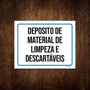 Imagem de Kit 5 Placas Deposito Material Limpeza Descartáveis - Sinalizo