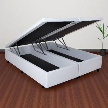 Imagem de Base Box com Baú Queen 158x198x42 cm Courino Linho Branco
