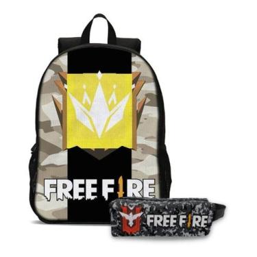 Imagem de Kit Mochila E Estojo Escolar Infantil Estampa Jogo De Sobrevivência Pa