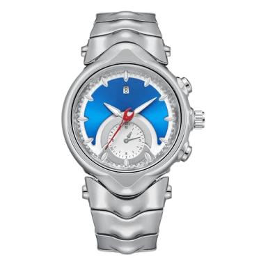 Imagem de BARAMON Relógios masculinos, futurista, moderno, quartzo, relógio de pulso masculino, com mostrador casual, à prova d'água, exclusivo, Azul 2