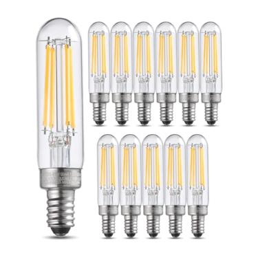 Imagem de TORCHSTAR Pacote Com 12 Lâmpadas Led T6, Lâmpada Tubular Regulável De 40 Watts, Lâmpada Candelabro E12, 450 Lm, Listada Pela Ul, Lâmpadas De Filamento Edison Para Lustre, Ventilador De Teto, Vidro T