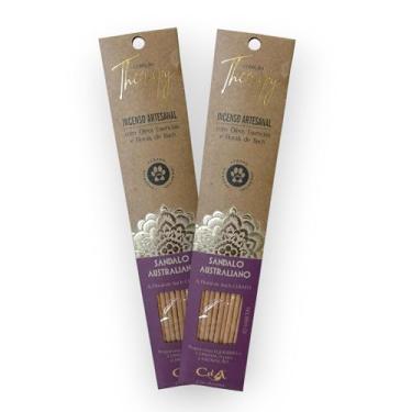 Imagem de Kit com 2 Incensos Naturais e Artesanais Vareta Therapy Sândalo Australiano e Floral de Bach CERATO