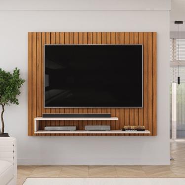 Imagem de Painel para TV até 55 Polegadas com Nichos Ripe Freijó Off White DJ Móveis