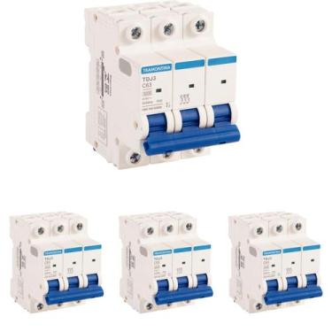 Imagem de 4 Mini Disjuntores 63a Tripolar TDJ3 Tramontina Curva C
