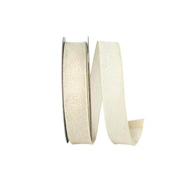 Imagem de Reliant Ribbon Fita de borda com fio em relevo em rolo de folha, marfim