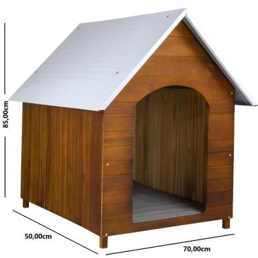 Imagem de Casinha De Cachorro Telhado Galvanizado Em Madeira N° 4
