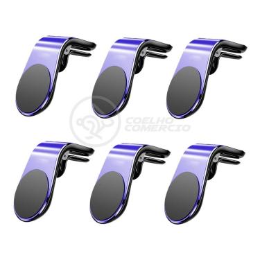 Imagem de Kit 6 Suporte Adaptador Universal De Carro Tipo L Azul
