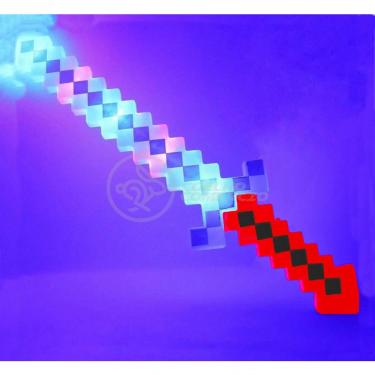 Imagem de Kit Brinquedo Espada Pixel Minecraft 58cm C/Som Luz+3 Pilhas